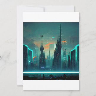 cyberpunk city invitation