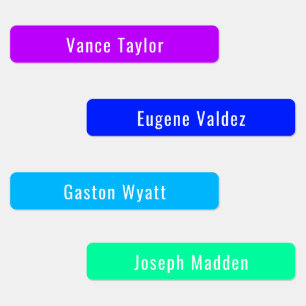 Cyberpunk Color Palette Waterproof Name Labels
