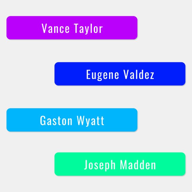 Cyberpunk Colour Palette Waterproof Name Labels (Group)