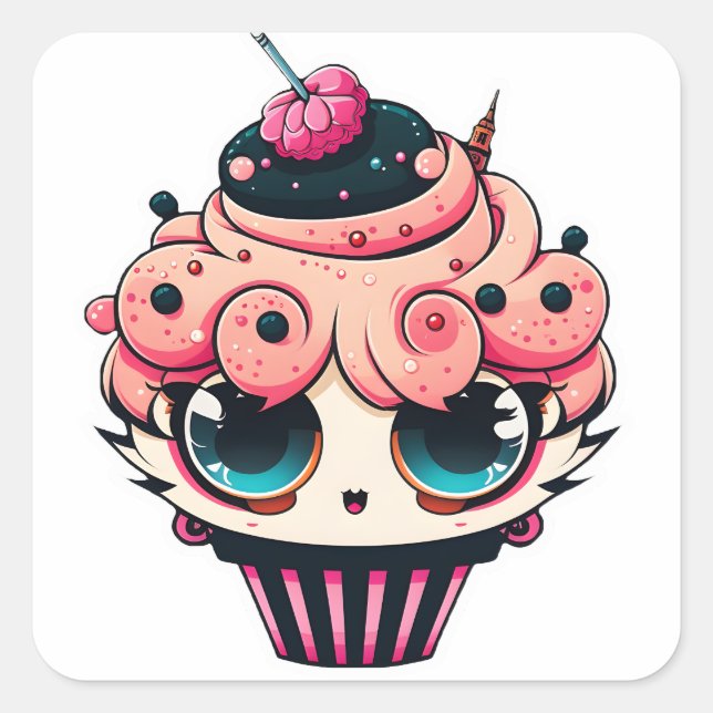 Cyberpunk Cupcakes Sticker (Front)