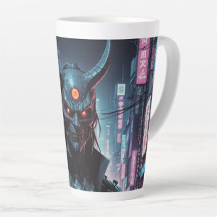 Cyberpunk Demon Samurai Latte Mug