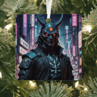 Cyberpunk Demon Samurai Metal Ornament