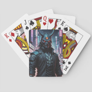 Cyberpunk Demon Samurai Playing Cards