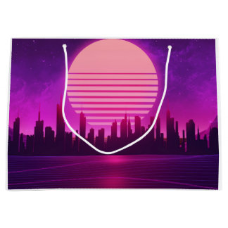 cyberpunk eletronic synthwave scifi pink large gift bag