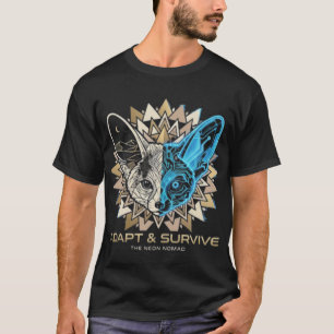Cyberpunk Fennec Fox Geometric T-Shirt
