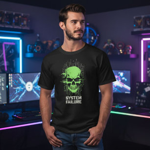 Cyberpunk Gaming Skulls T-Shirt   Neon Gamer Skull