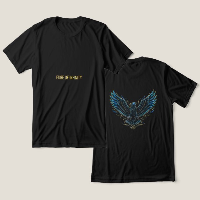 Cyberpunk Glitch Eagle Front Back Unisex Tee (Design Front & Back)