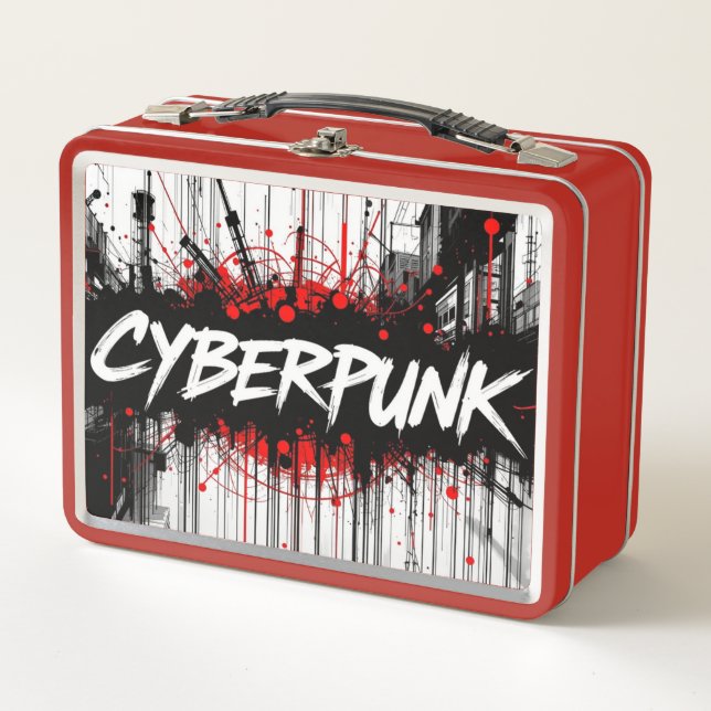 Cyberpunk Graffiti Metal Lunchbox– Streetcode  Metal Lunch Box (Front)