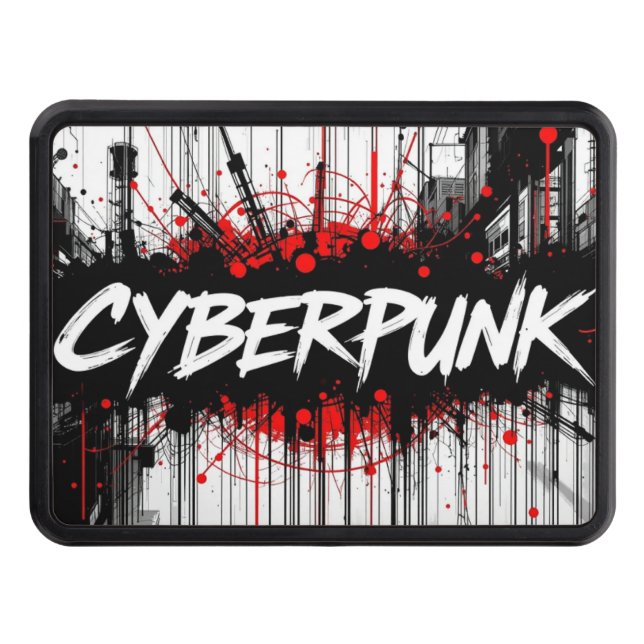 Cyberpunk Graffiti Trailer Hitch Cover  (Front)