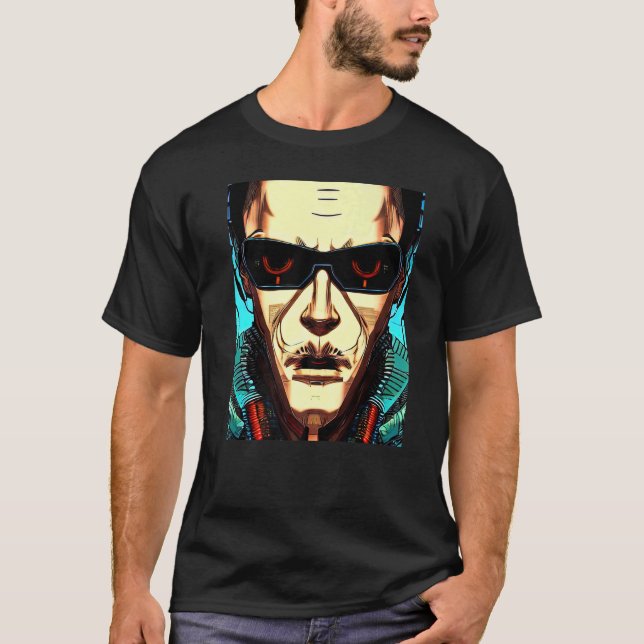 Cyberpunk Hacker Computer Geek 1 T-Shirt (Front)