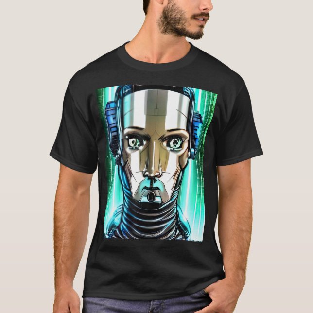 Cyberpunk Hacker Computer Geek design T-Shirt (Front)