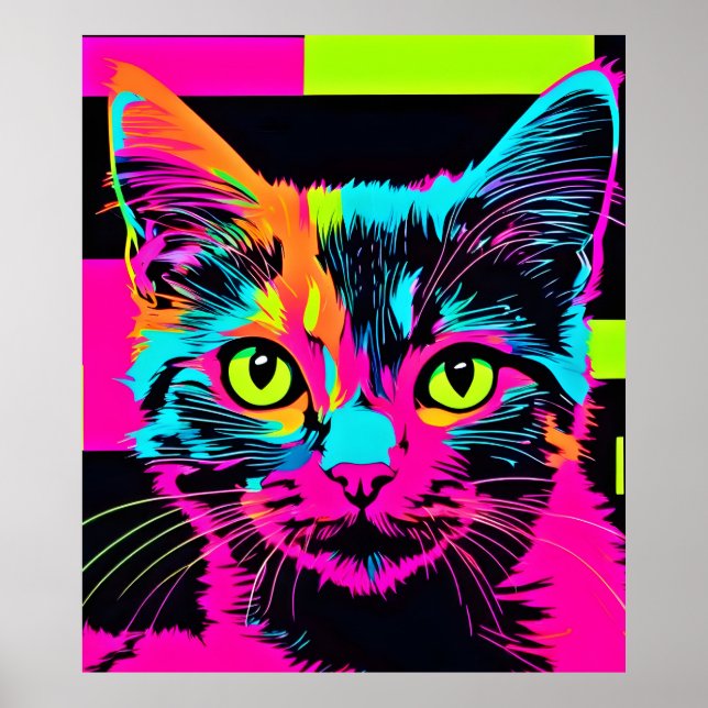Cyberpunk Kitty Art Poster (Front)