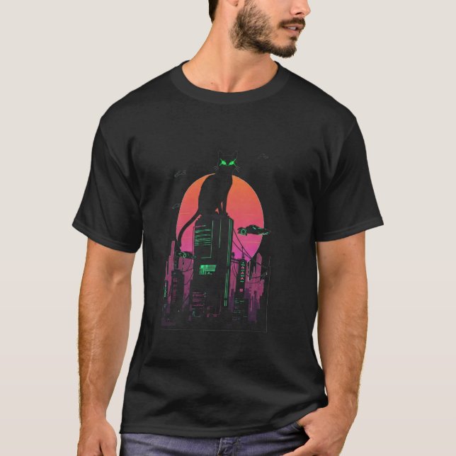 Cyberpunk Kitty Cat T-Shirt (Front)
