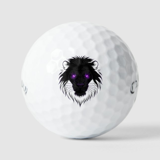 Cyberpunk Lion Golf Ball-Futuristic Bold Design ⛳ Balls (Front)
