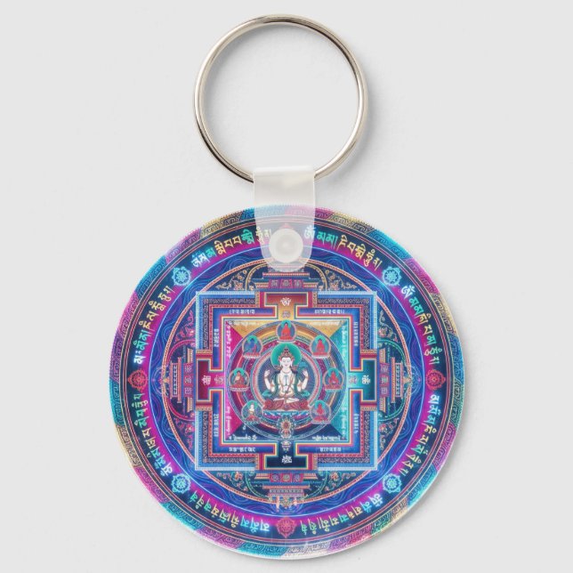 Cyberpunk Mandala Keychain (Front)