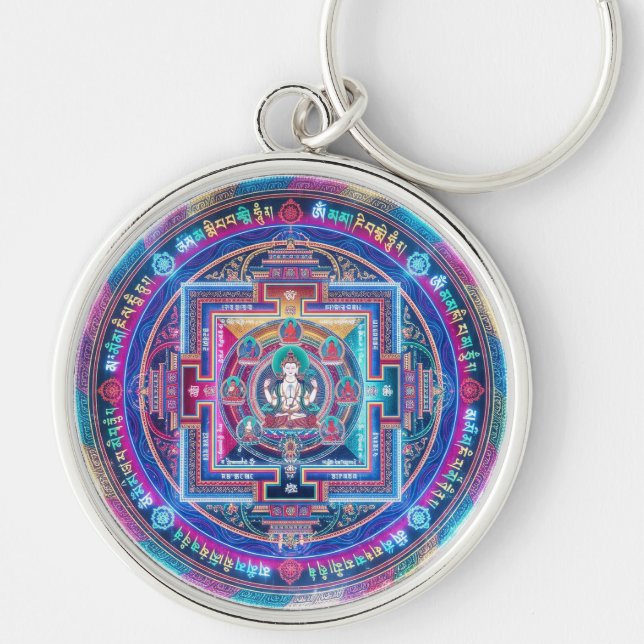 Cyberpunk Mandala Keychain (Front)