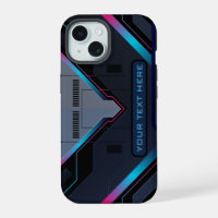 Cyberpunk Mecha Armor Neon Blue Purple Custom Name
