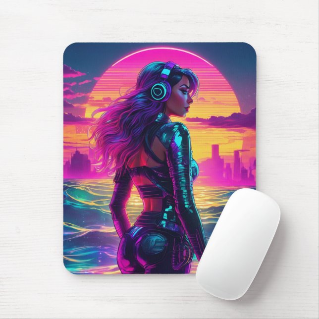 Cyberpunk Mermaid Mousepad (With Mouse)