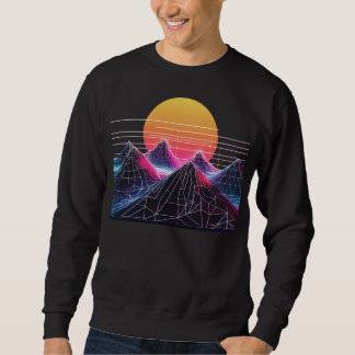 Cyberpunk Mountain, Outdoors Hiking Mountains Sweatshirt
