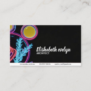 Cyberpunk Neon Culinary D543 Business Card