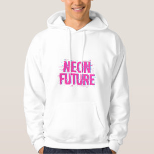 Cyberpunk Neon Future Glitch Typography Hoodie
