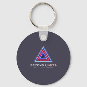 Cyberpunk Neon Glitch Triangle Keychain