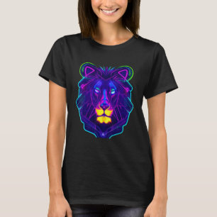 Cyberpunk Neon Light Leon Unique Animal King Colou T-Shirt