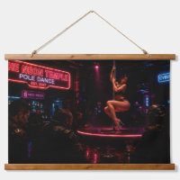 Cyberpunk Neon Nightclub Tapestry