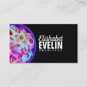 Cyberpunk Neon Pasta Bowl Artwork g322 Business Card