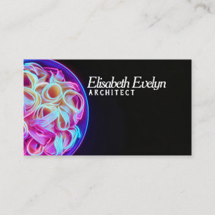 Cyberpunk Neon Pasta Bowl Artwork v53 Business Card