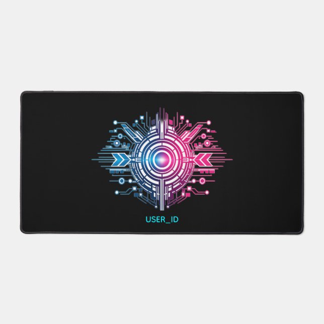 Cyberpunk Neural Interface Power Core  Desk Mat (Front)