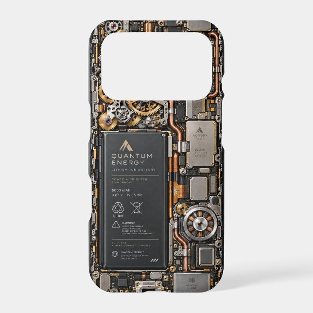 Cyberpunk Quantum Tech Circuit Board Phone Case &  (Back)