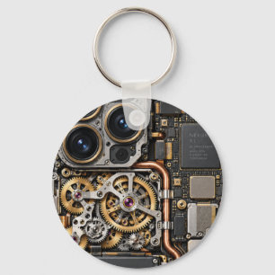 Cyberpunk Quantum Tech Circuit Board Phone Case & Keychain