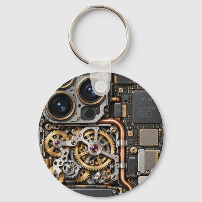 Cyberpunk Quantum Tech Circuit Board Phone Case &  Keychain (Front)