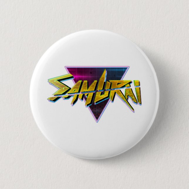 Cyberpunk Samurai 2 Inch Round Button (Front)