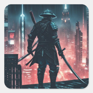 Cyberpunk Samurai Square Sticker