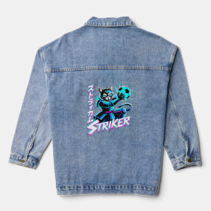 Cyberpunk Samurai Striker Cat For Gamers & E-sport Denim Jacket