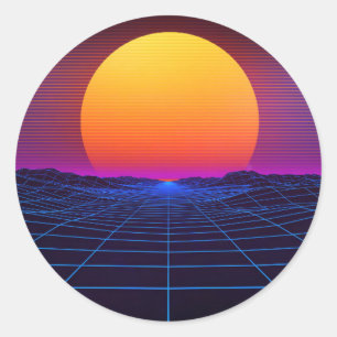 cyberpunk scifi synthwave eletronic punk classic round sticker