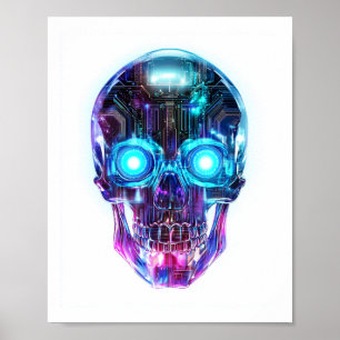 Cyberpunk Skull King Poster