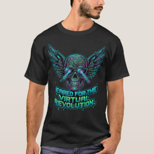 Cyberpunk Skull Tech System Status Revolution  T-Shirt