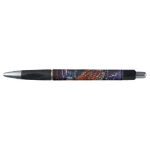 Cyberpunk Sparrow in Neon Cityscape Pen