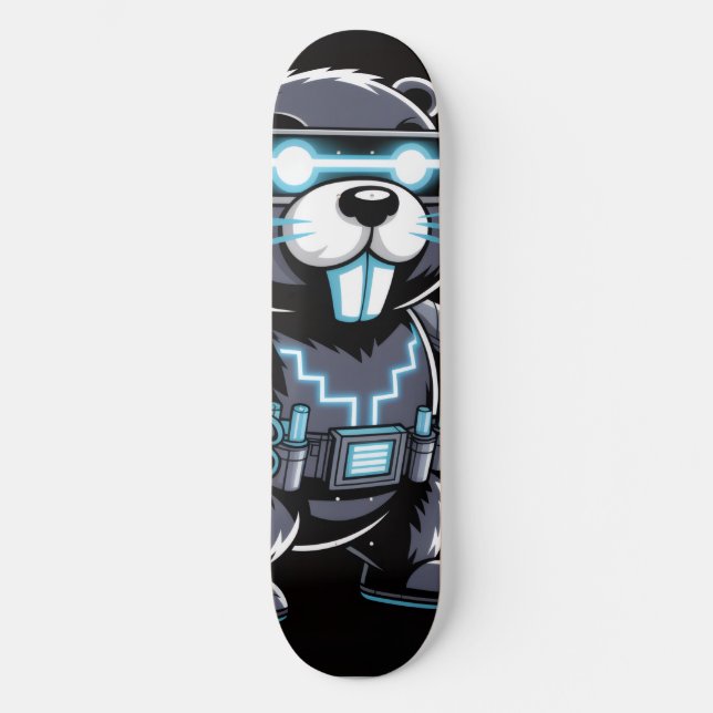 Cyberpunk Tech Beaver Deck Skateboard (Front)