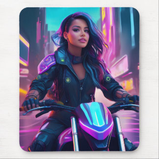 Cyberpunk Themed Girl Mousepad