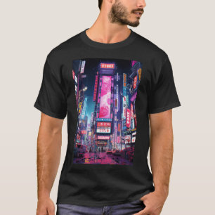 Cyberpunk Tokyo Neon Street  T-Shirt