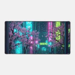 Cyberpunk Tokyo Night Desk Mat