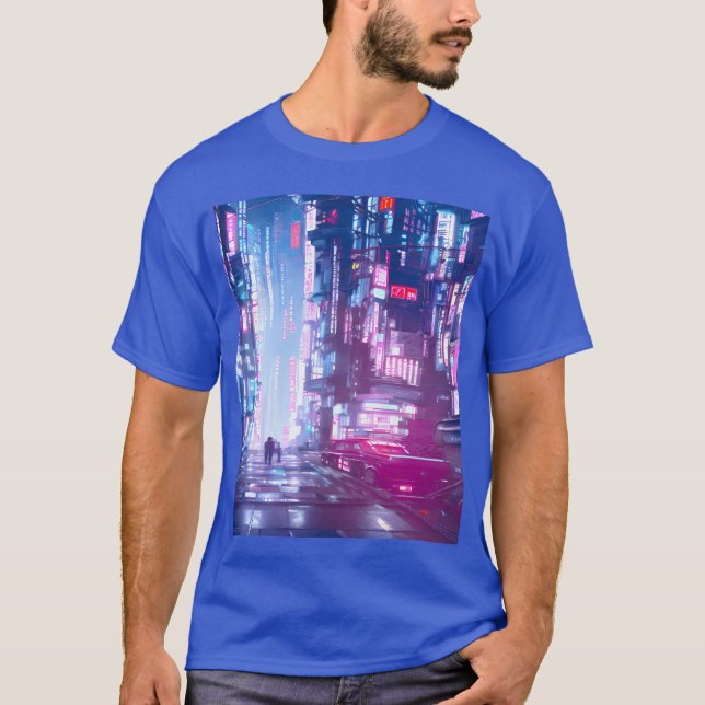 Cyberpunk Vaporwave Anime Japan Cyber synthwave fr T-Shirt (Front)