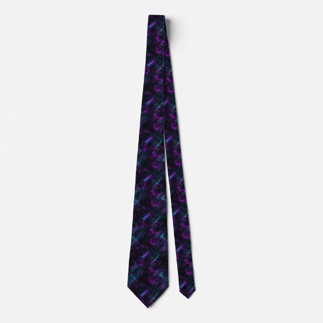 cyberpunk vaporwave synthwave retro dubstep edm tie (Front)