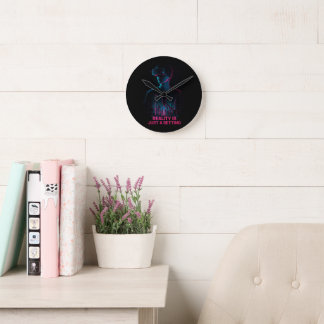 Cyberpunk VR Gamer Wall Clock | Neon Gaming Room D