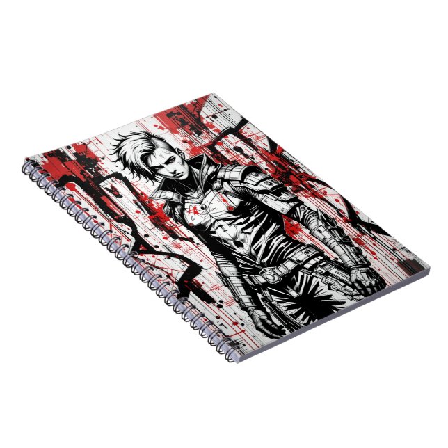 Cyberpunk Warrior Graffiti – Spiral Notebook (Right Side)