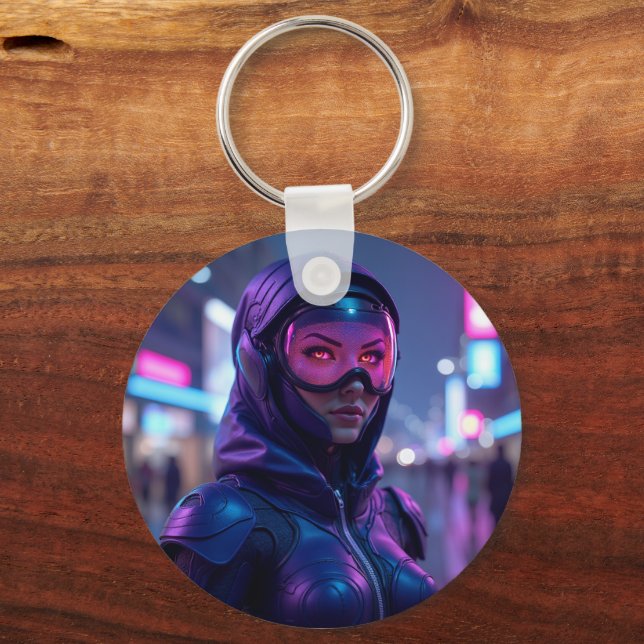 Cyberpunk Warrior Keychain (Front)